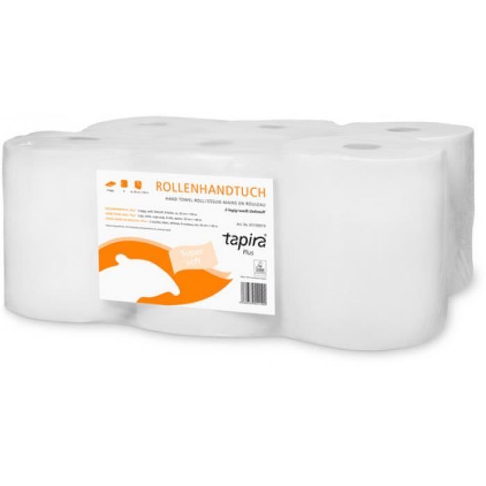 Tapira Rouleau d'essuie-mains Plus, 2 plis, 140 m, blanc 0,000000 Noir