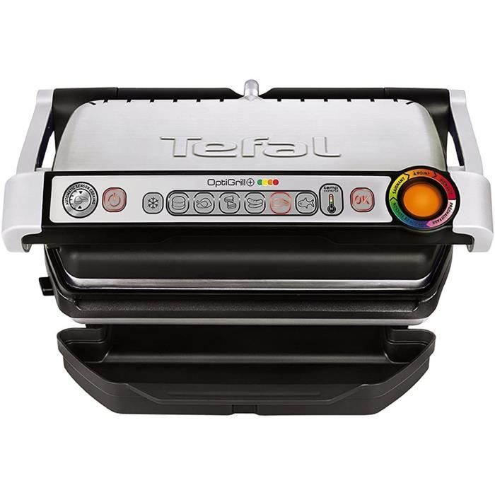 Tefal GC712D12 Optigrill+ Grille Electrique Aluminium Gris/Noir 36,5 x 34,5 x 18 cm
