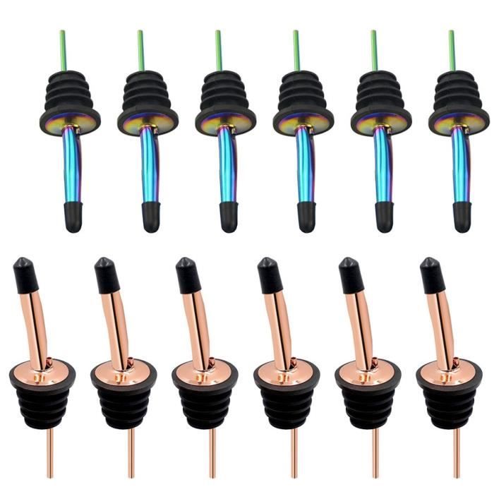Tire-Bouchon,Verseurs de bouteilles classiques en acier inoxydable, lot de 12 verseurs à bec conique avec - Type Vert fluo