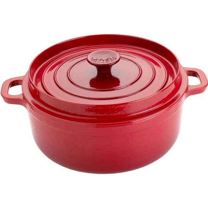 INVICTA PUV302240 Cocotte ronde - Ø 24 cm - Rubis - Tous feux dont induction