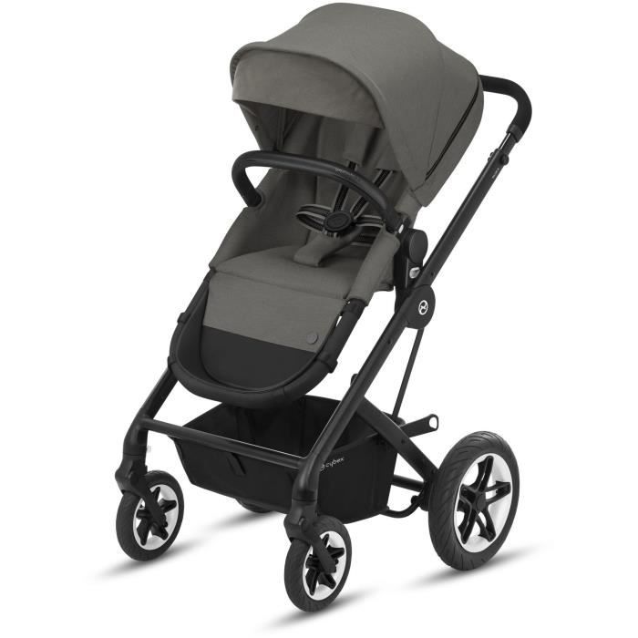 CBX BY CYBEX Poussette duo Talos S - Dès la naissance - Jusqu'à 22kg - Dossier inclinable - Roues increvables - Black Soho Grey