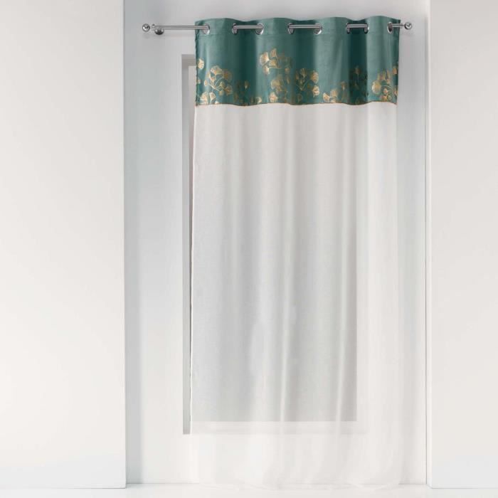 Panneau a oeillets 140 x 240 cm + haut velours Mila Petrole