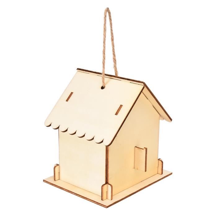 EBTOOLS Kits de nichoir en bois bricolage Nichoir en bois bricolage maison d'oiseaux d'installation simple graffitiable naturelle