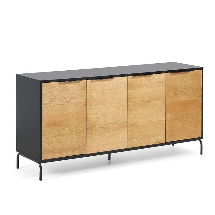 Buffet Savoi 165x80 cm bois métal noir