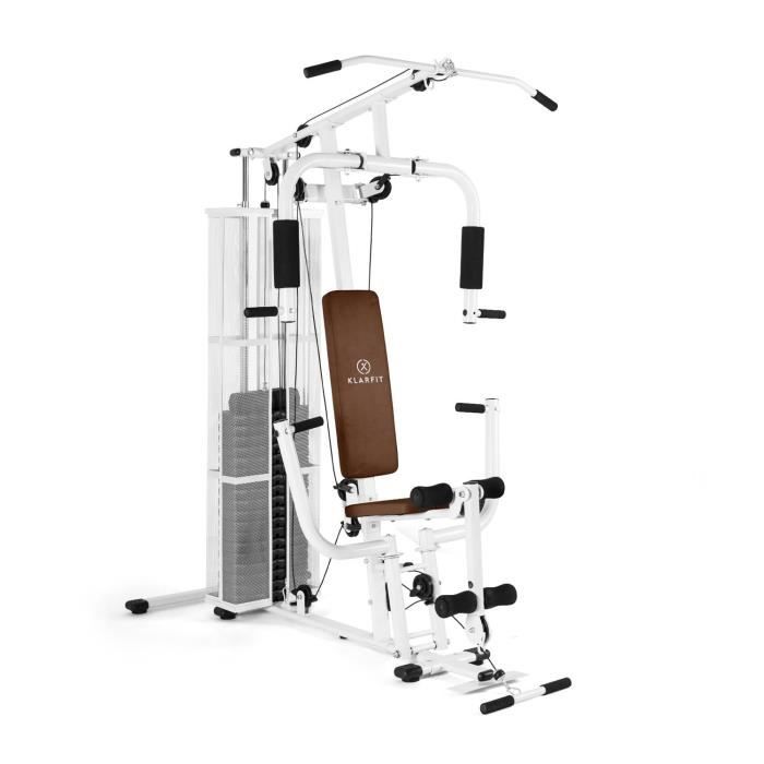 Klarfit Ultimate Gym 3000 Station de musculation multifonction avec presse : Appareil fitness & poids (+ de 30 exercices possibles)