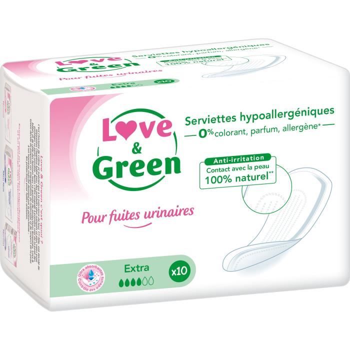 Love & Green Serviettes incontinence super x10