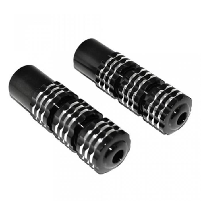 Paire de cale pieds aluminium pour mobylette Peugeot 50 103 noir Neuf