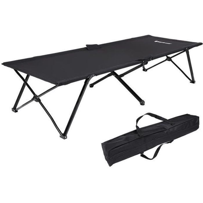 SONGMICS Lit de Camp Pliable lit Pliant de Voyage Charge Max 260kg 206 x 75 x 45 cm GCB25H