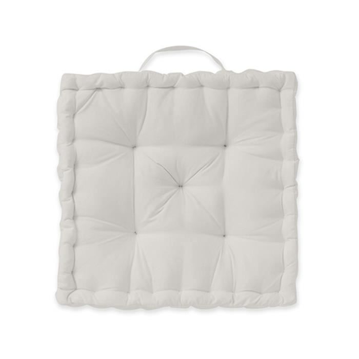 TODAY Coussin de sol 100% coton - 40 x 40 cm - Ivoire