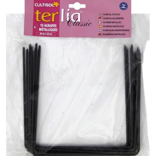 VILMORIN 10 Agrafes métalliques pour fixation paillage - l 20 x L 20 cm