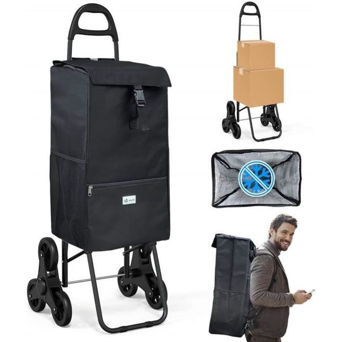 Chariot de course avec sac isotherme