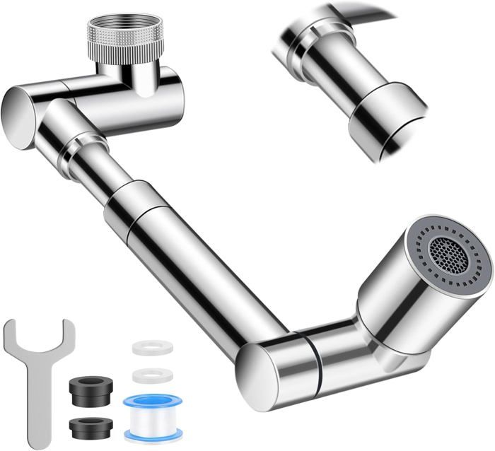 Rallonge De Robinet Multifonction Blanche – Pour Laver Animaux, Cheveux, Vaisselle – Adaptable