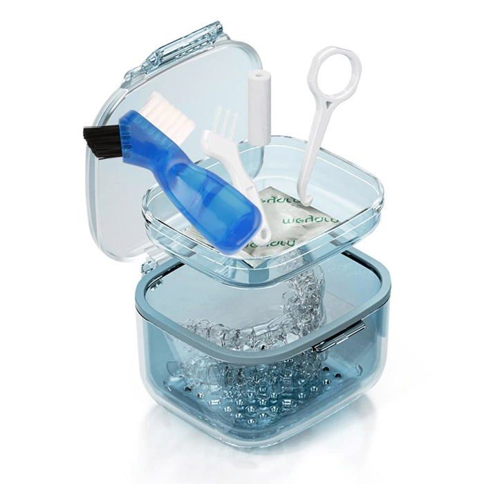 Boîte De Rangement Pour Prothèses Dentaires F2 Medical – Noire, Avec Miroir Et Aérations, Neuve