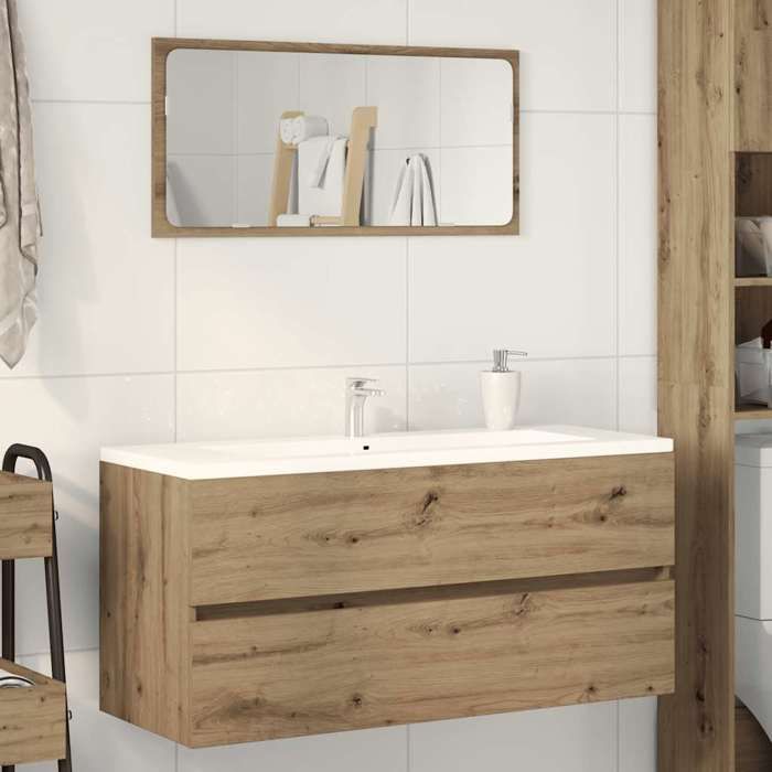 vidaXL Armoire lavabo chêne artisanal 100x385x45 cm bois dingénierie armoire de salle de bain support placard de salle 856253