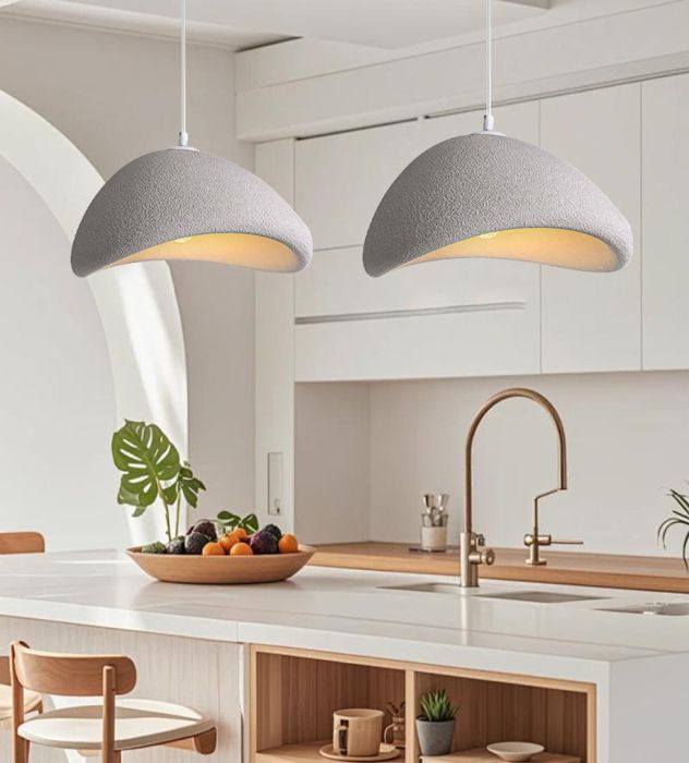 iDEGU 2pcs Moderne Suspension Luminaire Industriel 20cm Vintage Lustre Plafonnier Ciment Style Nordique pour Salon ChambreGris