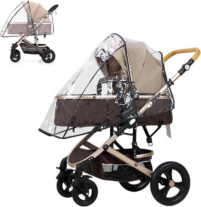 Housse De Pluie Universelle Pour Poussette Bemece | Protection Intempéries Bébé - 95x56x95 Cm