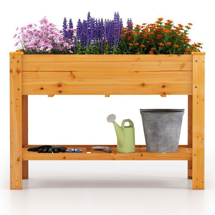 RELAX4LIFE Jardinière Sur Pieds Avec Treillis Métallique, Jardinière