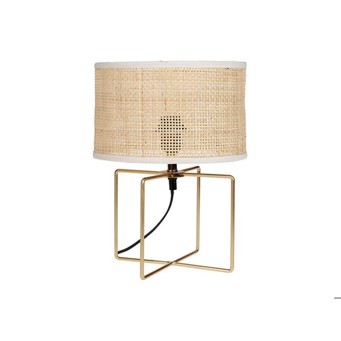 Lampe à poser - OSTARIA - Yuca - Beige - Métal & Paille - Trépied