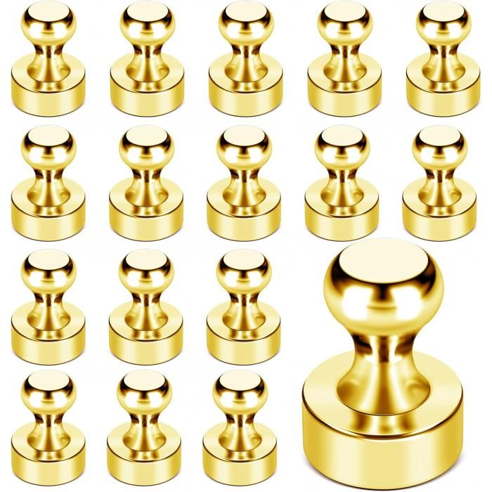 Lot De 18 Aimants De Réfrigérateur Dorés Puissants – Petits