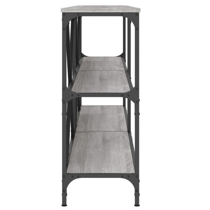 Gris Table console - CLARENCE - Meuble couloir - sonoma gris 180x30x75 cm - bois dingénierie et fer CC697