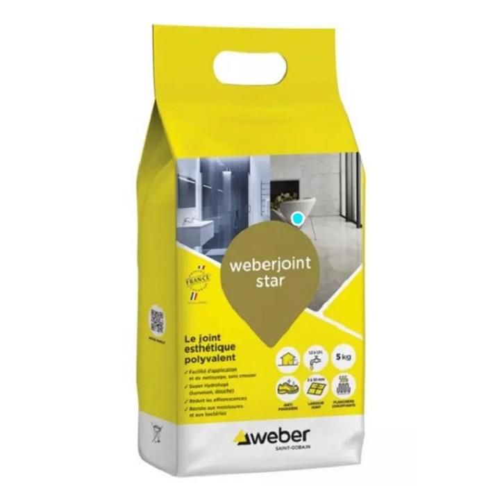 Joint à carrelage WEBERJOINT STAR sac 5 kg crème WEBER - vue 2