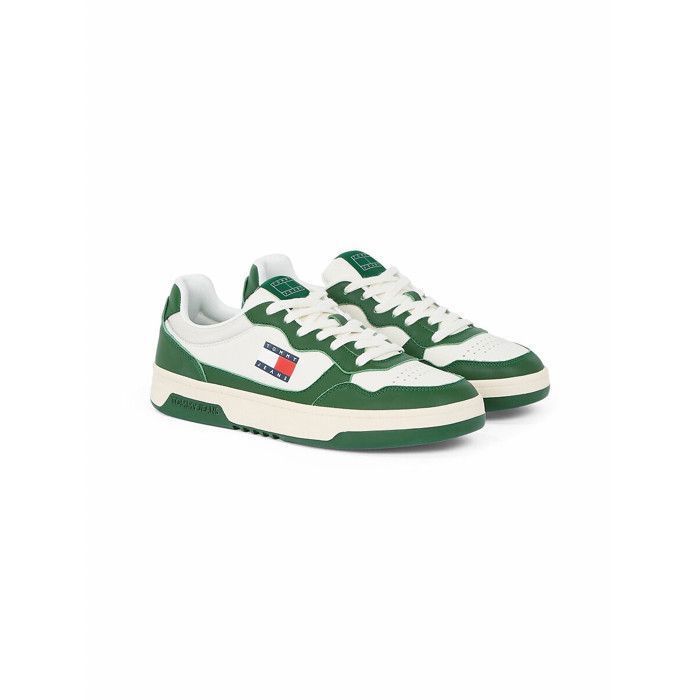 Tommy Hilfiger Tommy Hilfiger - Baskets Tommy Hilfiger Homme Cuir Blanc/Vert