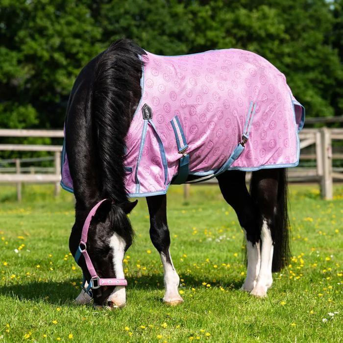 Chemise anti-mouches pour cheval QHP Rosalynn - rose/bleu - Rose - 125 cm Chemise anti-mouches pour cheval QHP Rosalynn - rose/bleu - Rose - 125 cm
