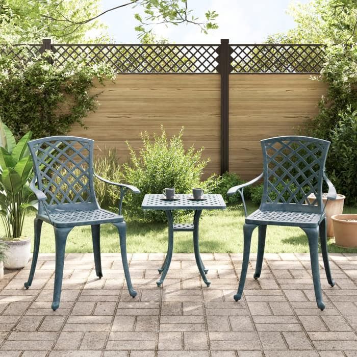 Vert Siège de jardin - Chaises de jardin - (2 pcs) - vert aluminium coulé C2145