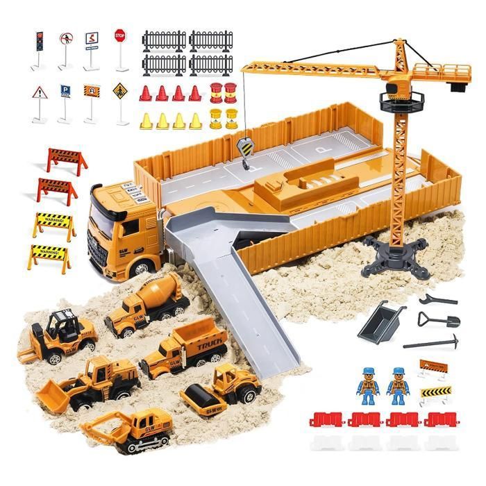12x Petite Camion Enfant Engins de Chantier Jouet Petite Voiture Enfant