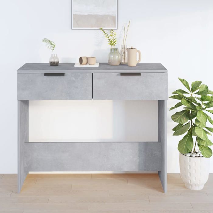 {Gris}Table moderne - Table console/couloir - Gris béton 90x36x75 cm Bois dingénierie - Cadre robuste_10783