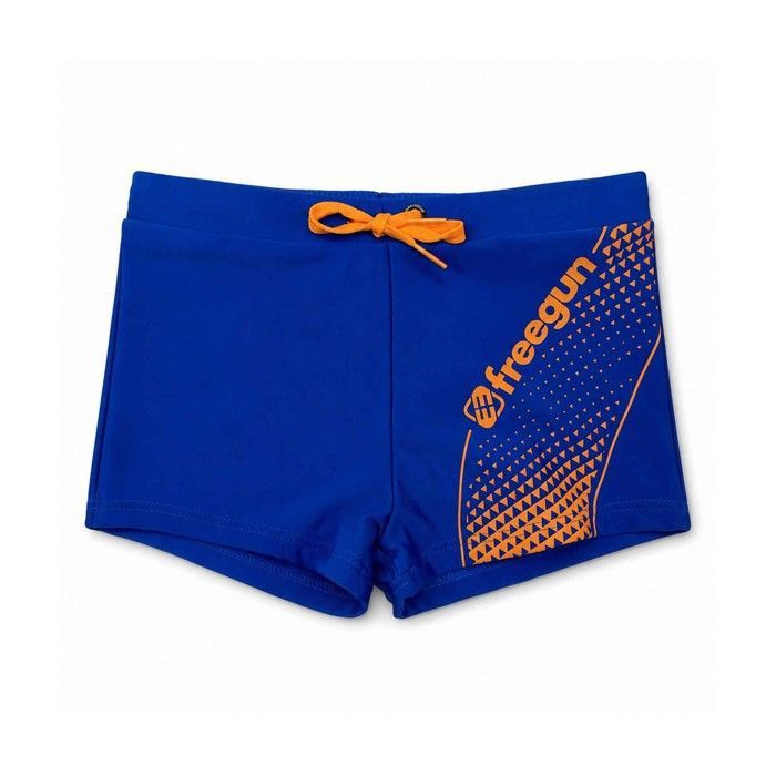 FREEGUN Maillot de Bain Garçon Boxer “Racing Graphic Bleu Orange