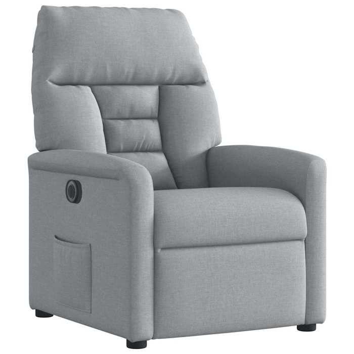 Confortable Fauteuil inclinable électrique pour adulte/enfant 1 place Gris clair Tissu__24393