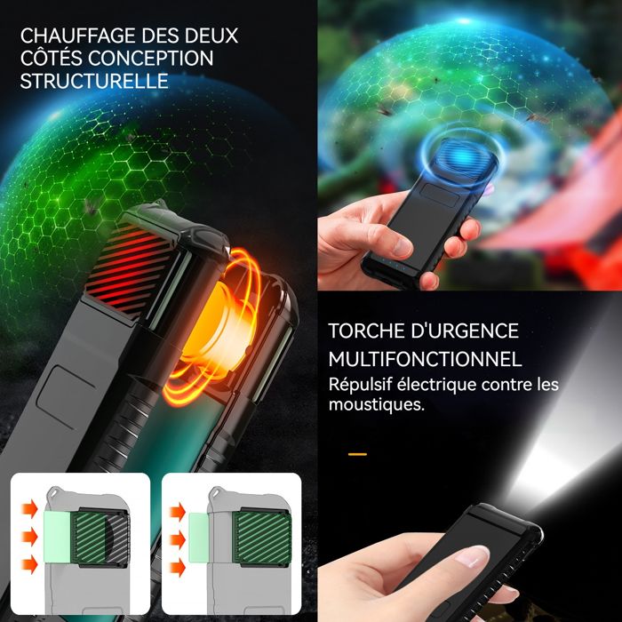Lampe anti - Roame - moustique 5000mah ipx65 repulsif ultrasons effaroucheur raticide insecticide laser repulsif électrique poche