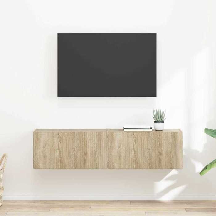 1 Parcel - MEUBLE - ARMOIRE TV mural Montage mural 2 pcs Sonoma 60x31x29 5 cm_2 ans garantie_02_11970