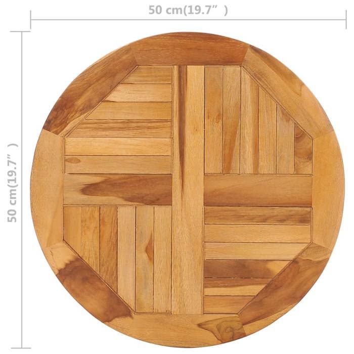 Disque de table rotatif Bois de teck solide_2 ans garantie_19850