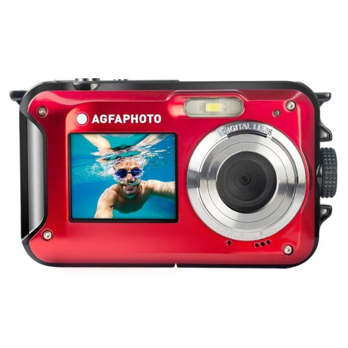 AGFA PHOTO Realishot WP8000 - Appareil Photo Numérique Étanche (24 MP, Vidéo Full HD, Double écran LCD, Zoom Digital 16x, Stabilisat