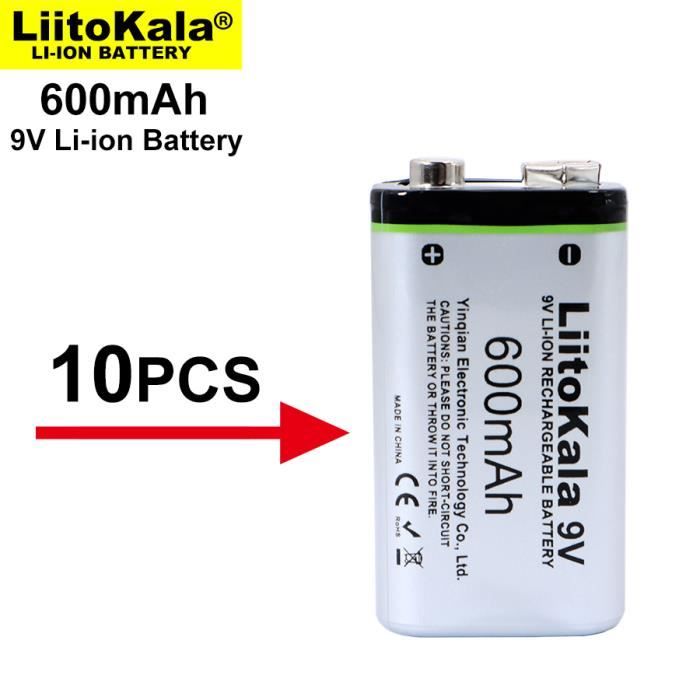 10 piles 9 V.-batterie li ion Rechargeable 6F22 9V, 600mAh, pour  Microphone, multimètre RC, jouets, pistolet - Cdiscount Bricolage