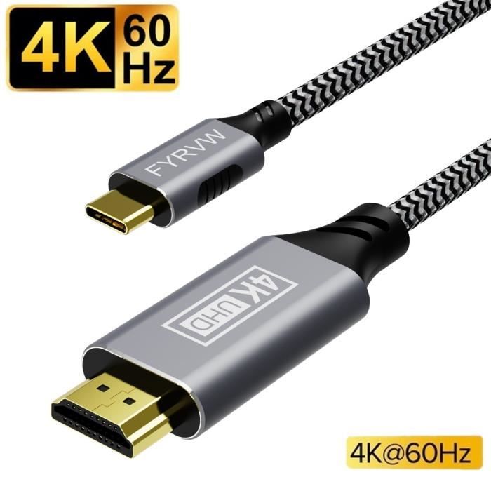 Mukiya Câble USB C Vers DisplayPort 8 K 1,8 M, Thunderbolt 3 Vers DP 1.4