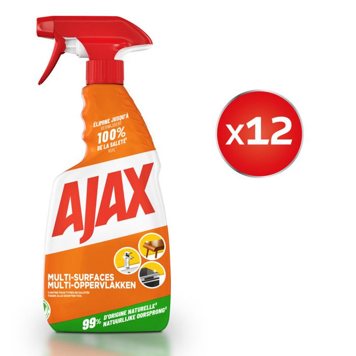 Pack de 12 Nettoyant menager Ajax MultiSurfaces Spray 500ml