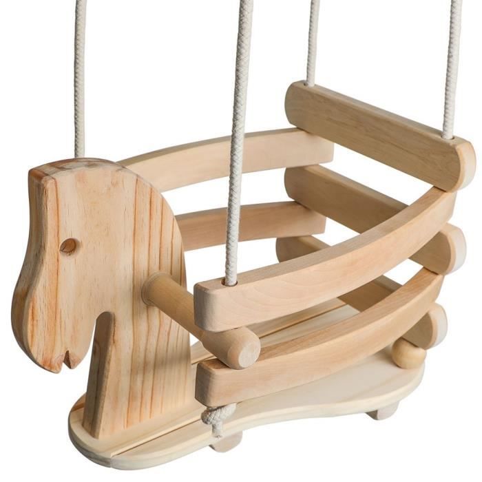 Balançoire de cheval en bois, balançoire pour bébé et bébé, utilisation  intérieure et extérieure, bois de bouleau lisse écologique J - Cdiscount  Jeux - Jouets