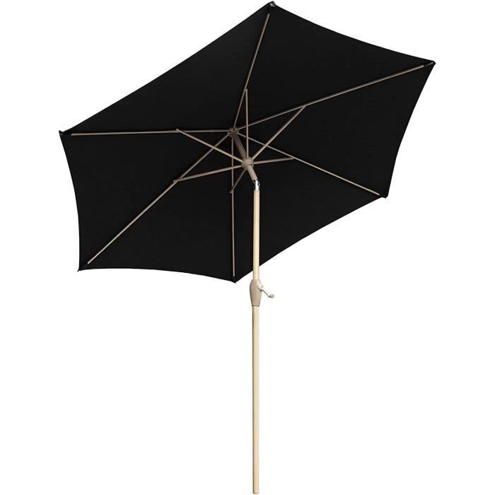 Parasol Bois Rectangulaire 200x150 Cm Sekey - Inclinable, UV50, Pour Jardin, Piscine Ou Terrasse