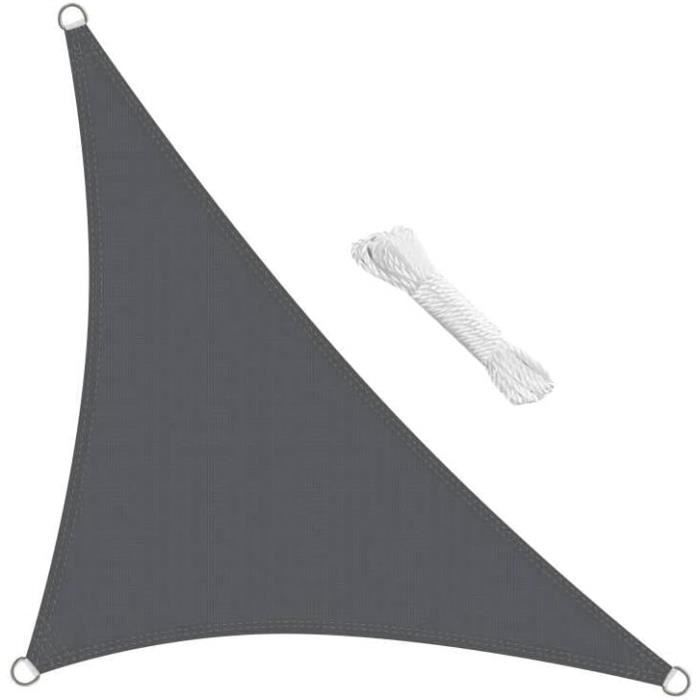 Voile D'ombrage Triangulaire 3 Mètres - Polyester Ocre, Pour Terrasse Et Jardin