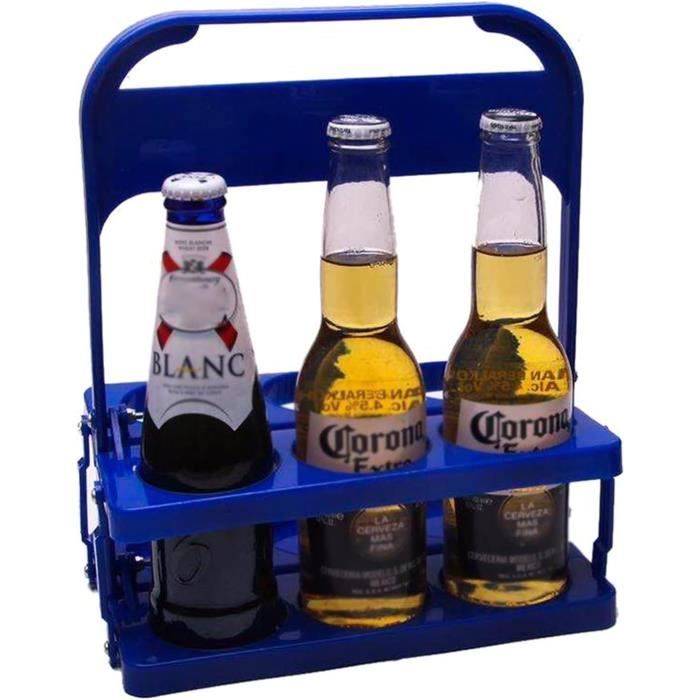 Generisch Porte-bière, porte-bouteille de bière, pliable, à 6 trous, pour la livraison, porte-gobelet portable pour barbecue de jardin, maison, restaurant, pique-nique, Noir , Siehe Beschreibung, Voir