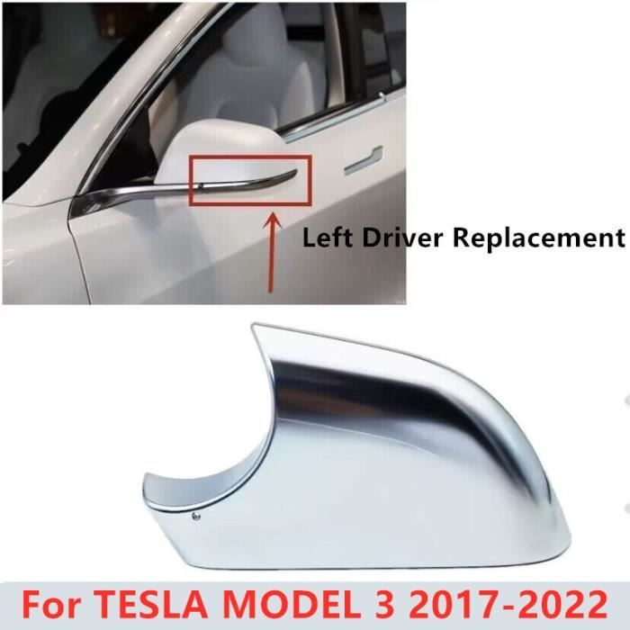 Couvercle de rétroviseur latéral gauche argenté, Support inférieur pour  Tesla Model 3 2017 2018 2019 2020 202