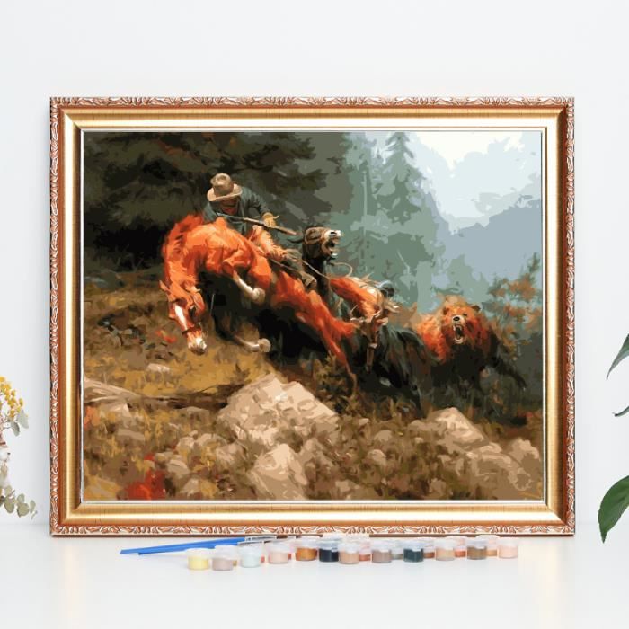 Peinture Numero Adulte 40cm*50cm nature animale Jeu de montagnes cadre  intérieur [G36] - Cdiscount Beaux-Arts et Loisirs créatifs