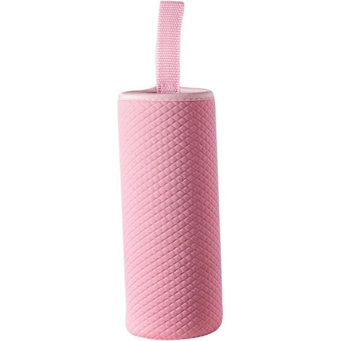 PATIKIL Porte-bouteille d'eau avec poignée en paracorde avec anneau pour bouteilles à large ouverture de 340,2 g à 1,8 l, rose, noir, Rose/noir