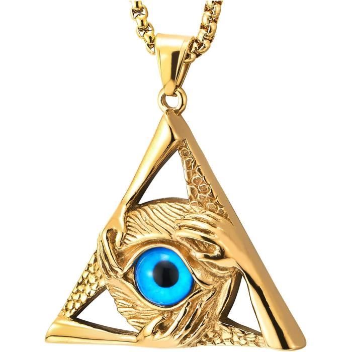 Pendentif œil bleu – verre / style porte-bonheur _2L15 - Montres & Bijoux Pendentif œil bleu – verre / style porte-bonheur _2L15 - Montres & Bijoux