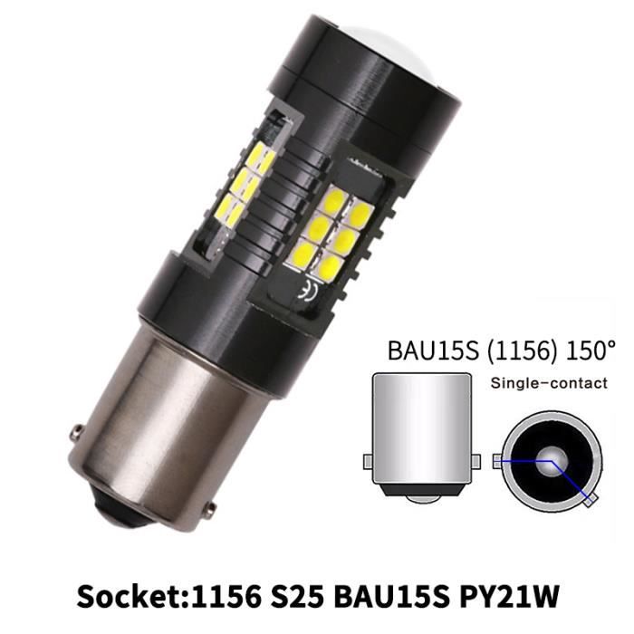 Ampoule LED BAU15S PY21W Orange 12V 900LM - Pour Clignotants Voiture (non CANbus, Pack De 2) - 3