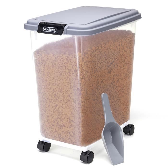 Meilleurs prix pour Nobleza - 40 L Conteneur de Nourriture pour Animaux de Compagnie,Boite Croquette Chat Hermetique à Roulettes, pour Chien, Chat