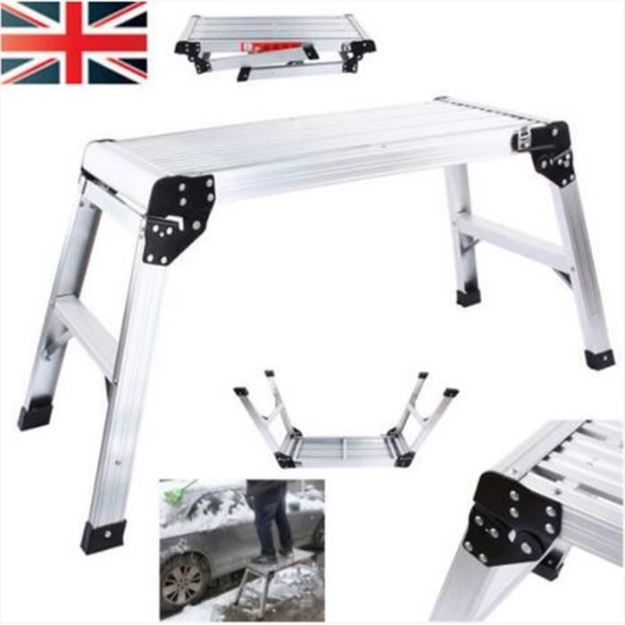 Charge Max 150kg Tabouret Pliant Banc De Travail Plateforme En Aluminium Achat Vente Tabouret Cdiscount